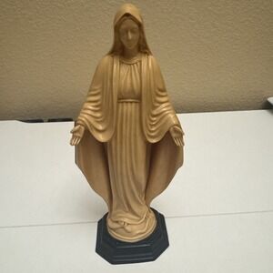 Vintage Mother Mary Plastic Hollow Molded Figure Statue Vintage 8"